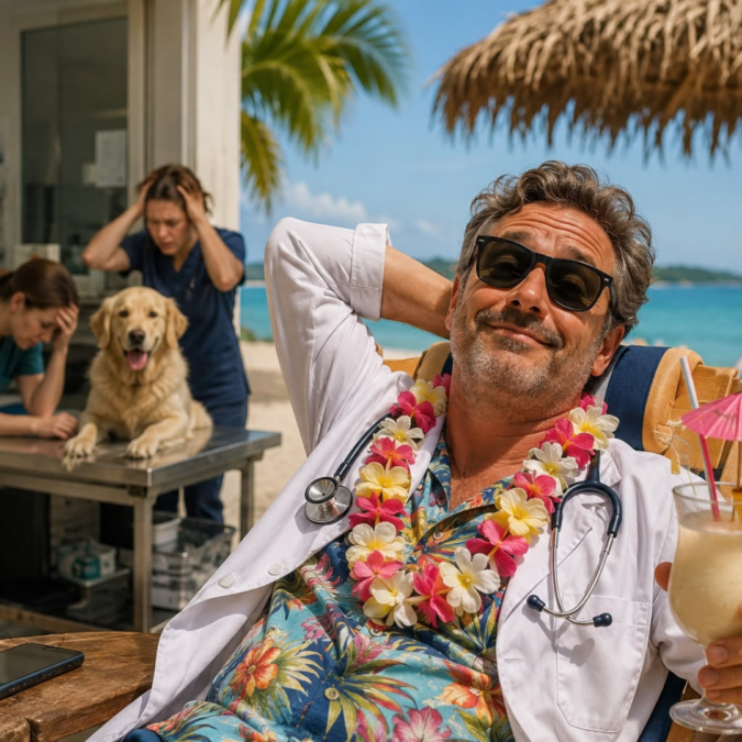 Lassé de la mauvaise ambiance à la clinique, un vétérinaire décide de repartir immédiatement en vacances